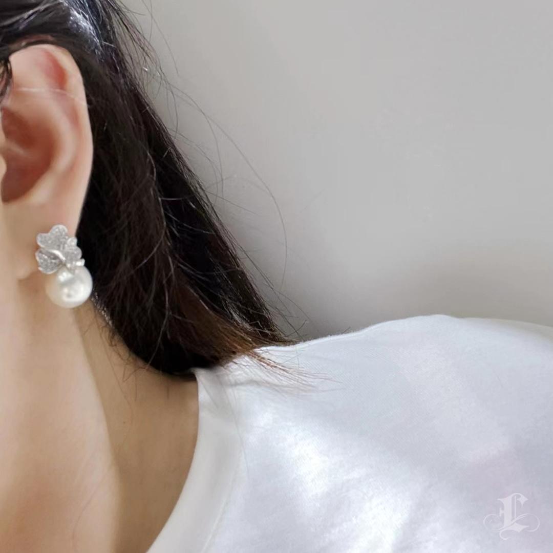 【Vine Symphony】Butterfly Bloom Aurora South Sea Pearl Diamond Pendientes de noche Sin cortar en venta