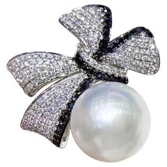 【Crown Radiance】Ribbon Bloom Aurora South Sea Pearl Diamond Cocktail Ring