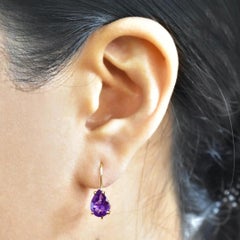 Oro 18K 10x7 mm. Orecchini con gemme a pera Orecchini pendenti