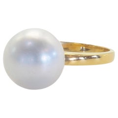 18k Gold 11 mm Free Form South Sea Pearl Solitaire Ring