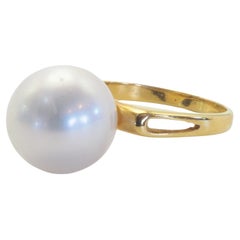 18 Karat Gold 11 mm Südseeperlen Solitär-Ring