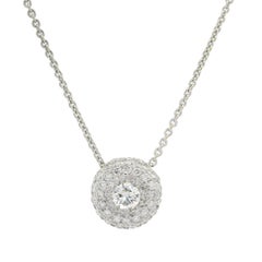 Collier ajustable en or 18k avec pendentif Slide couvert de diamants ronds de 1,12 ct Pave