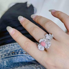 【Conchéa】Eternal Bloom Conch Pearl & Diamond Flower Ring — 2.35ct