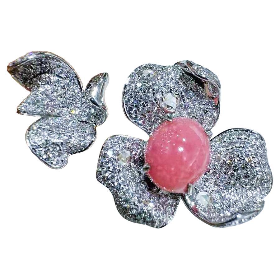 【Conchéa】Eternal Bloom Conch Pearl & Diamond Flower Ring — 2.35ct