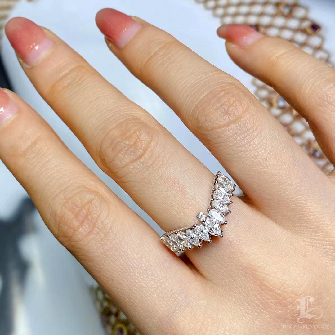 【Crown Radiance】Convertible South Sea Pearl & Marquise Diamond Statement Ring For Sale 7