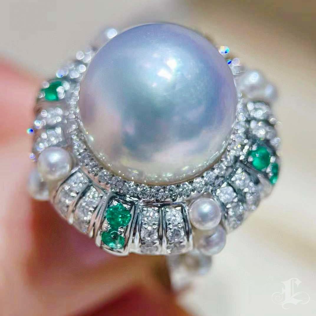 【Crown Radiance】Celestial Regalia Aurora South Sea Pearl Royal Ring For Sale 6