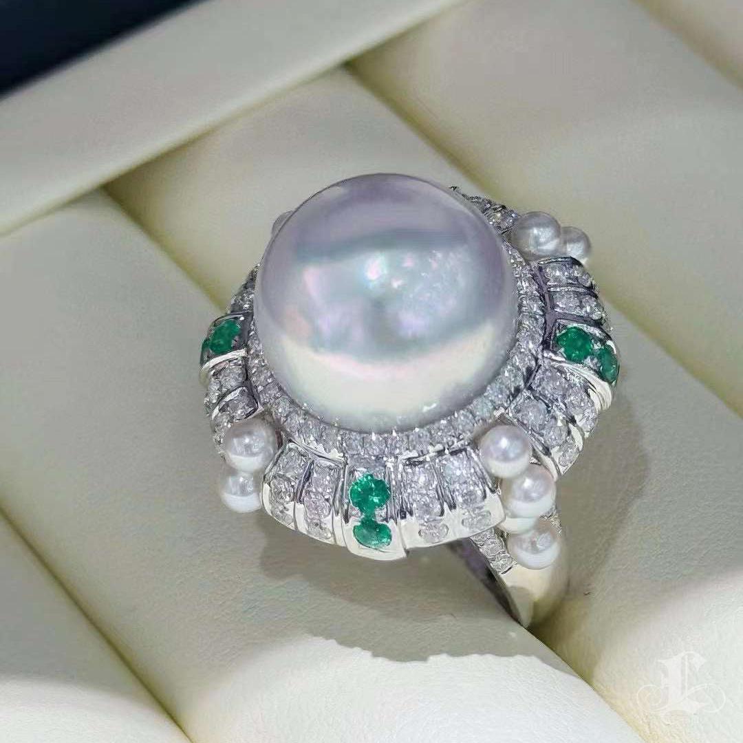 【Crown Radiance】Celestial Regalia Aurora South Sea Pearl Royal Ring For Sale 7