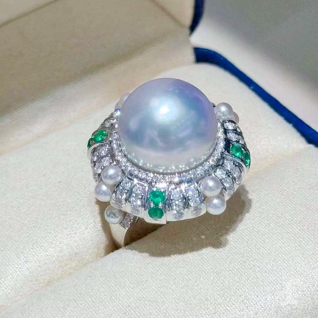 【Crown Radiance】Celestial Regalia Aurora South Sea Pearl Royal Ring For Sale 5