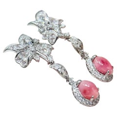【Conchéa】Flame Conch Pearl & Diamond Drop Earrings — 2.55ct