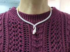 18 Karat Gold, 13.16 Carat, F Color, VS Clarity, Diamond Serpent Necklace