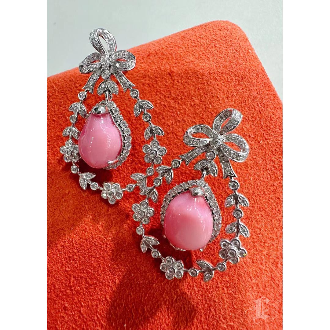 【Conchéa】Orecchini di perle e diamanti con arco di Duchessa - 8.99ct in vendita 5