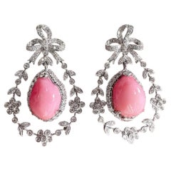 【Conchéa】Duchess Bow Conch Pearl & Diamond Earrings — 8.99ct