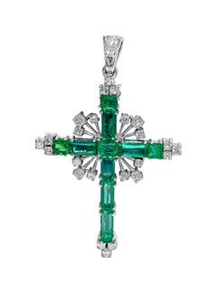 18k gold, 13.50ct Colombian Emerald & Diamond Pendant