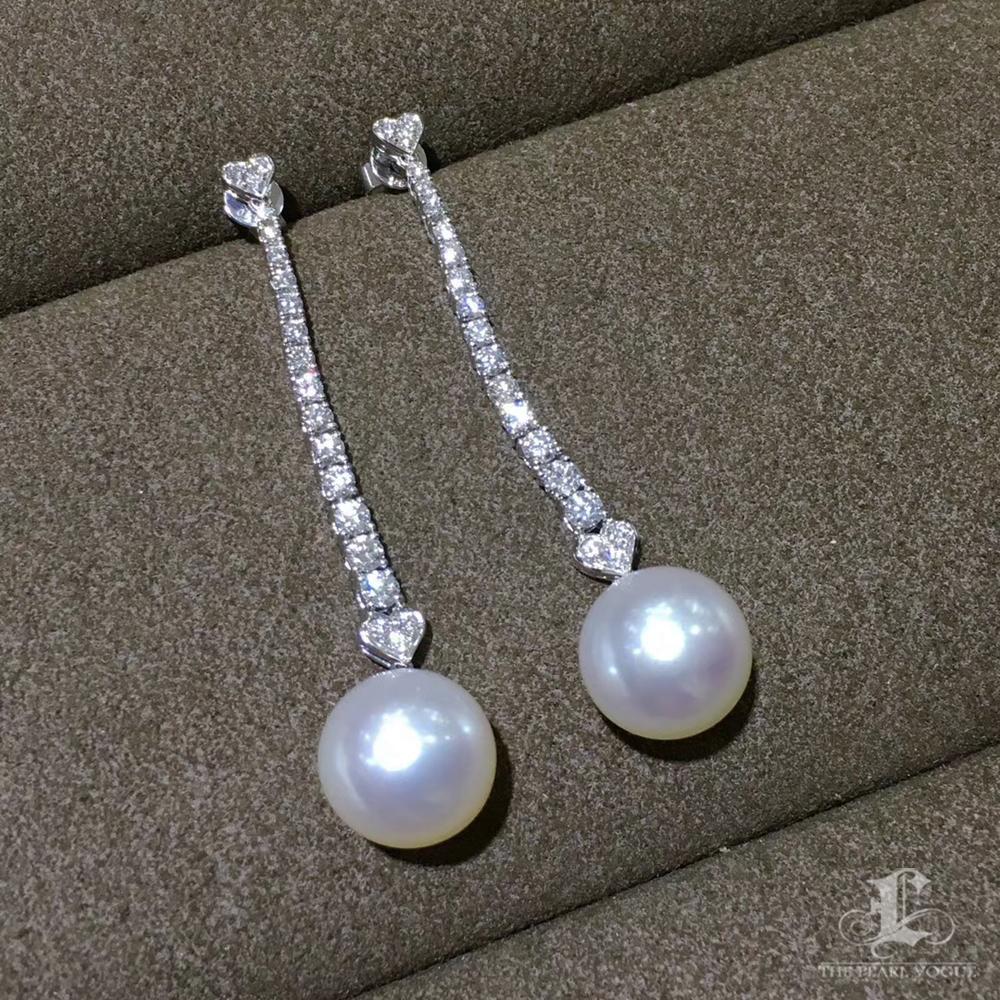 【Sculpture géométrique】Boucles d'oreilles en forme de cœur Aurora, perles de mer du Sud et diamants Neuf - En vente à New York, NY