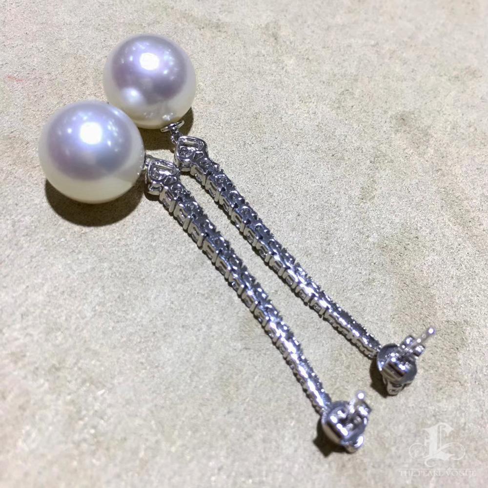 【Sculpture géométrique】Boucles d'oreilles en forme de cœur Aurora, perles de mer du Sud et diamants en vente 2