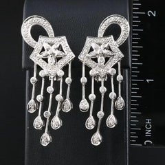 18K Gold 1.37 CTW Diamond Fringe Earrings with Online GCAL Report