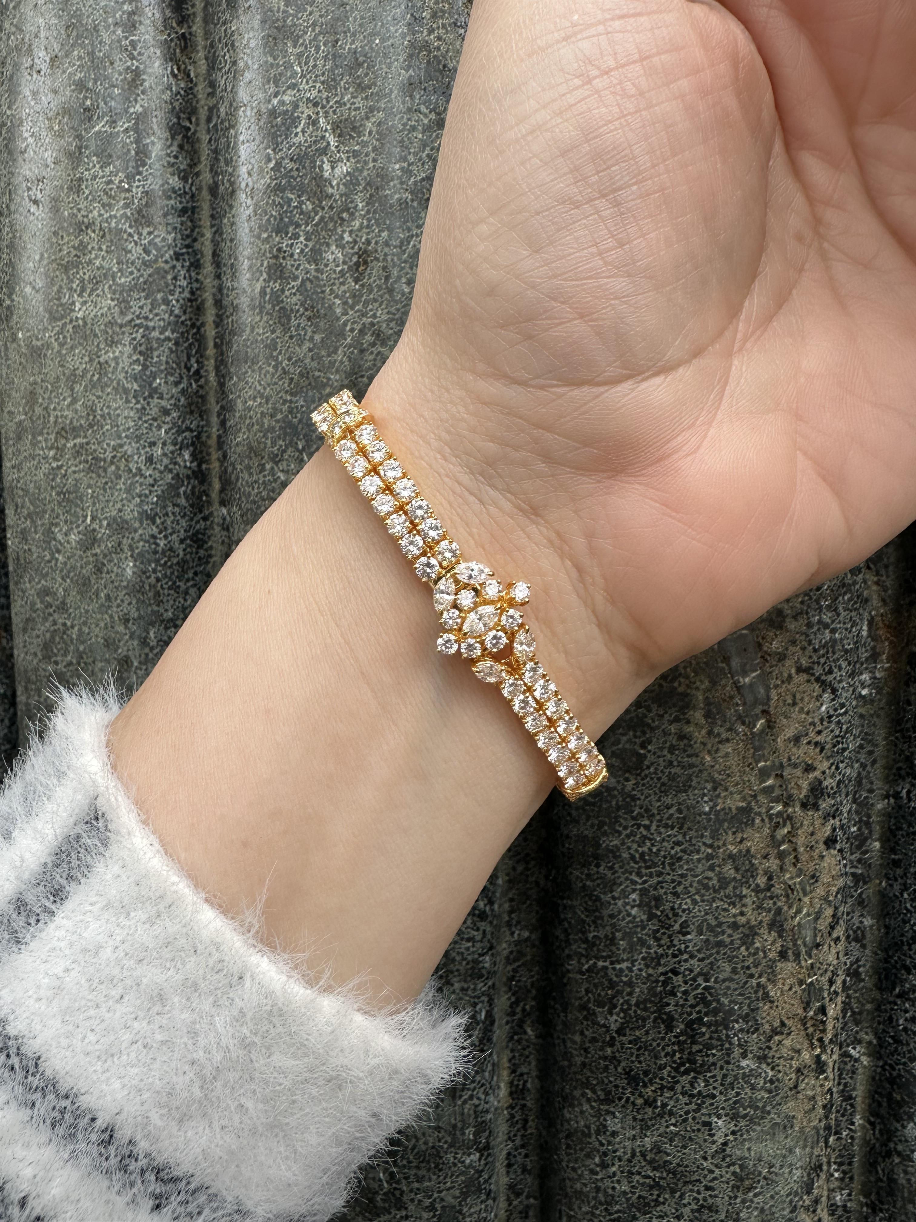 18k Gold 14.93ctw Vivid Sapphire Ruby Emerald & Diamond Tennis Line Bracelet In Excellent Condition For Sale In Montclair, NJ