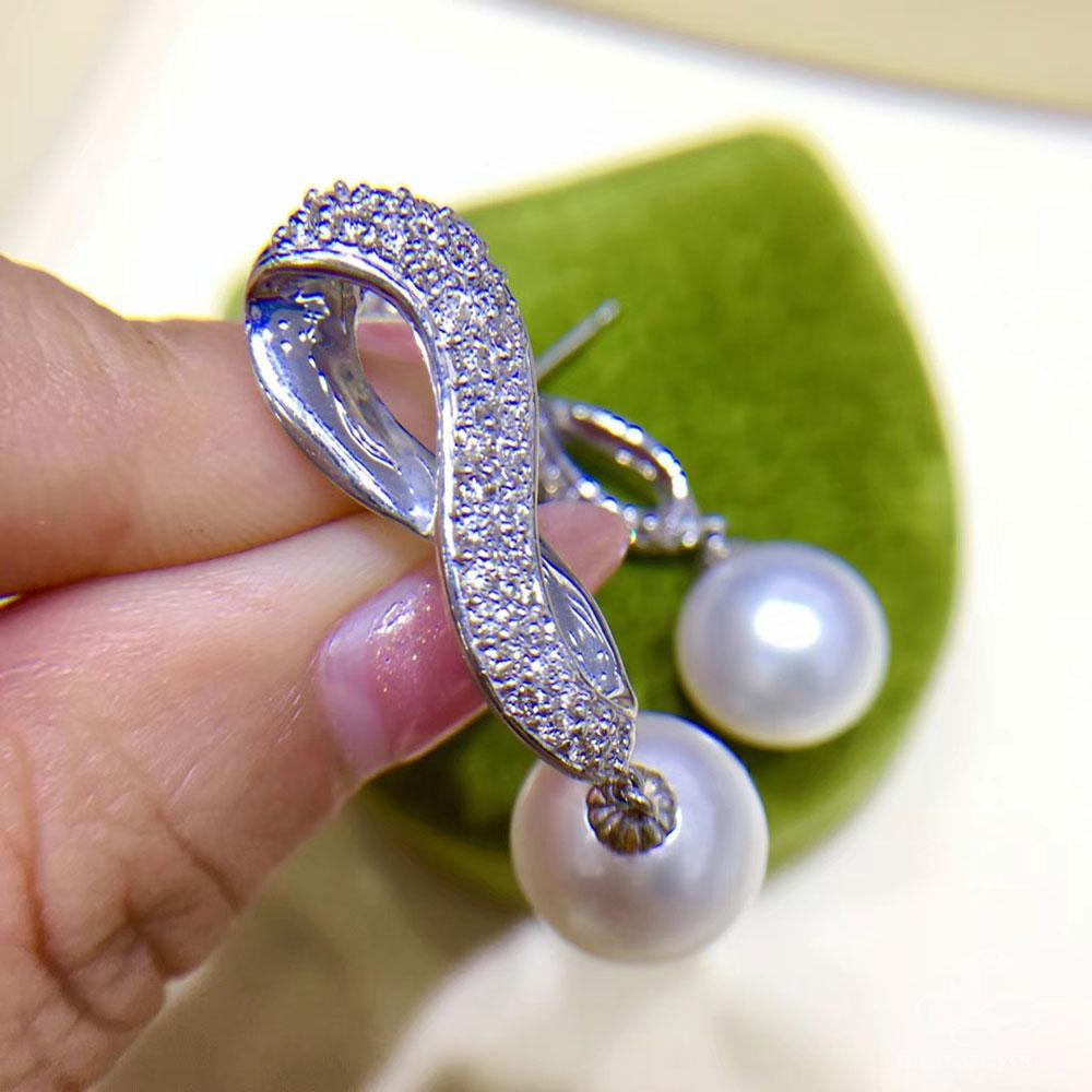 Women's 【Crown Radiance】Infinity Aurora South Sea Pearl Diamond Gala Drop Earrings For Sale
