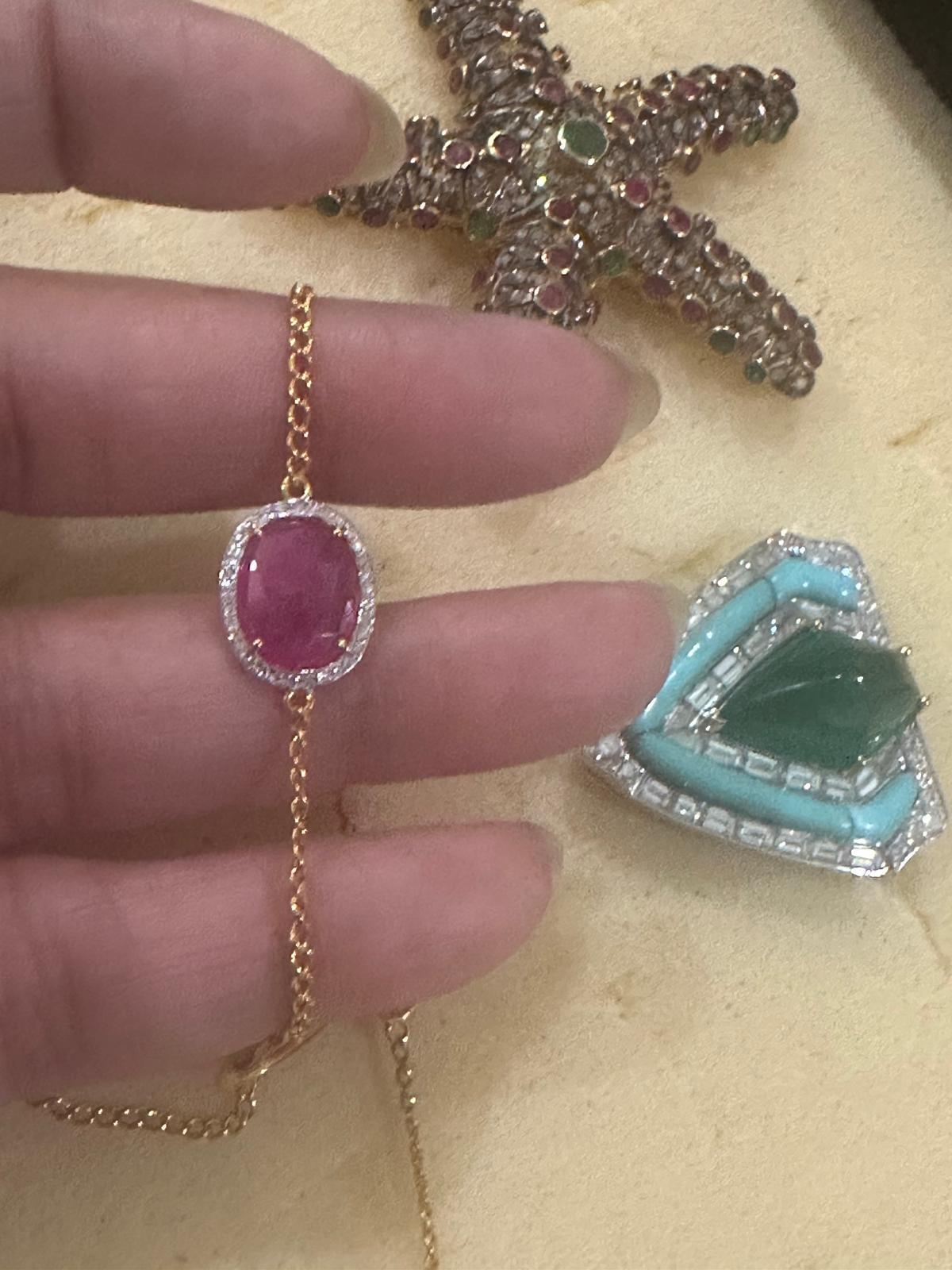 Collana in oro 18k con diamanti e rubini da 15,85 carati in vendita 6