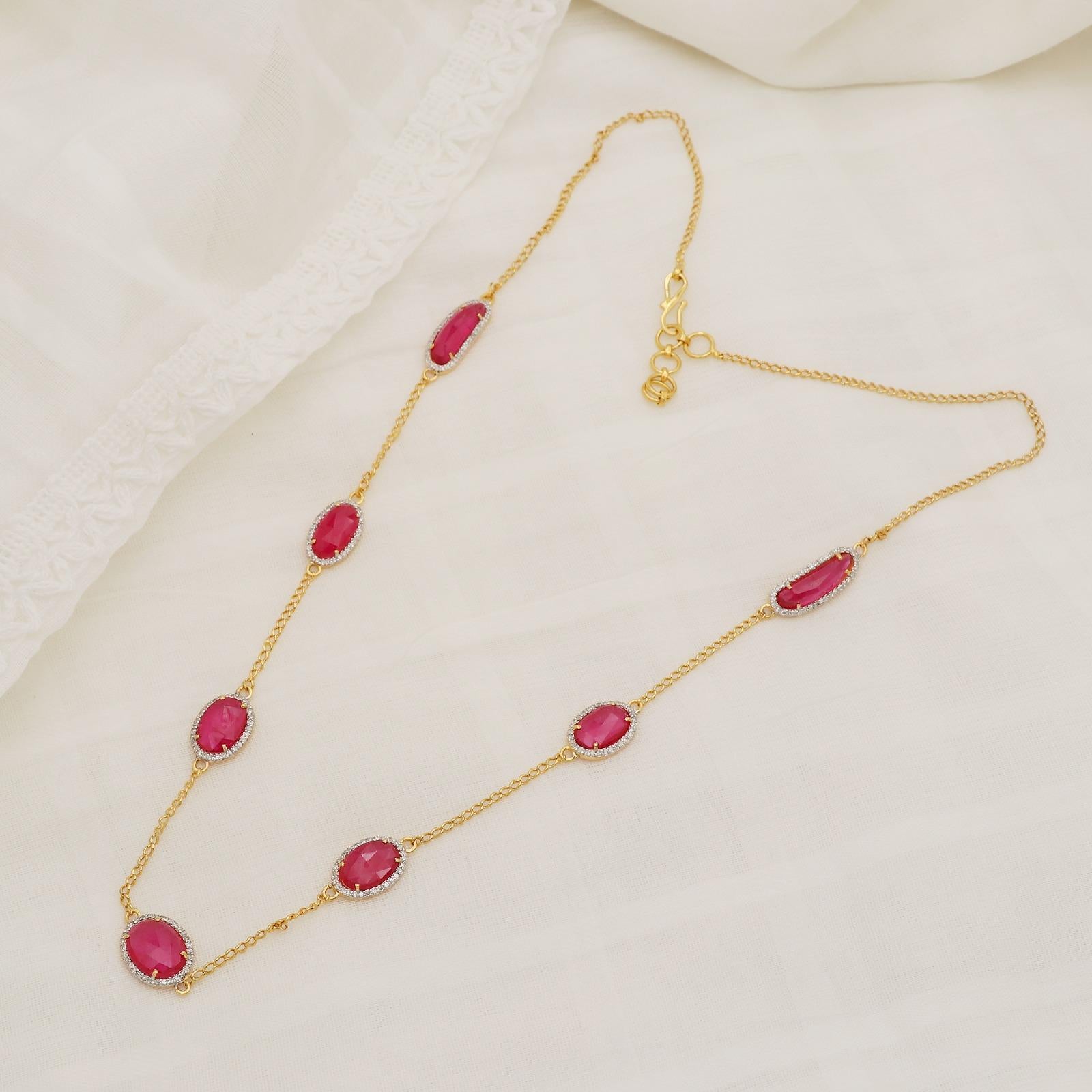 Collana in oro 18k con diamanti e rubini da 15,85 carati in vendita 2