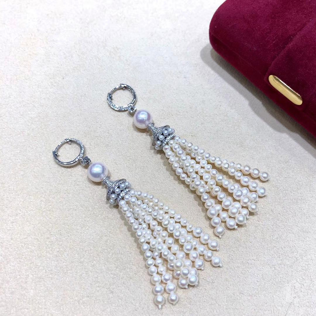 The Royal Diamond - Orecchini con perle di acqua dolce e diamanti In condizioni Nuovo in vendita a New York, NY