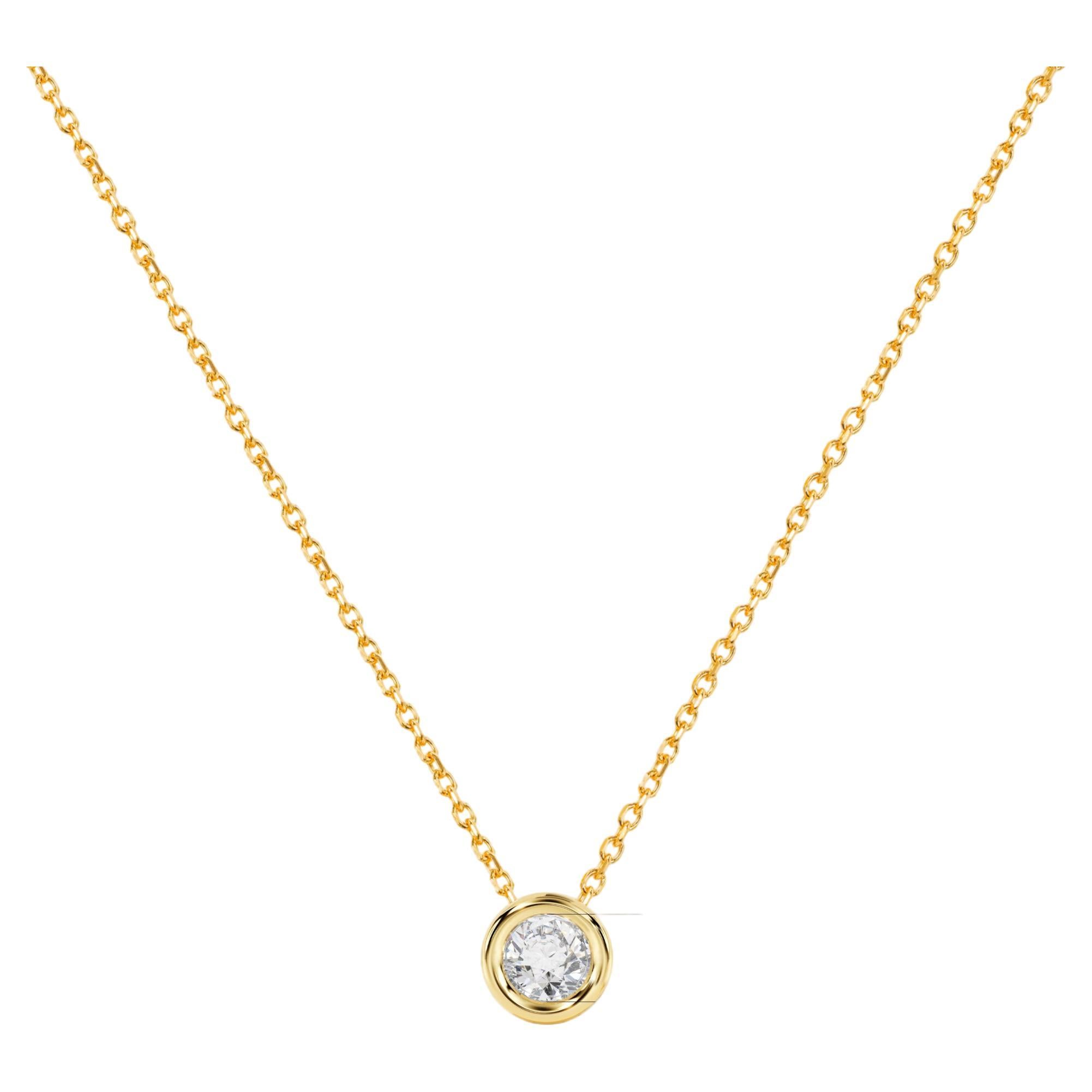 18k Gold 1.7 mm Diamond Necklace Dainty Solitaire Necklace Bezel Necklace