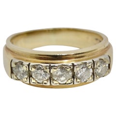 Bague en or 18K des années 1970 avec diamants sur mesure