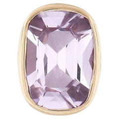 18k Gold 1.97ct Cushion GIA No Heat Ceylon Pink Sapphire Bezel Solitaire Ring