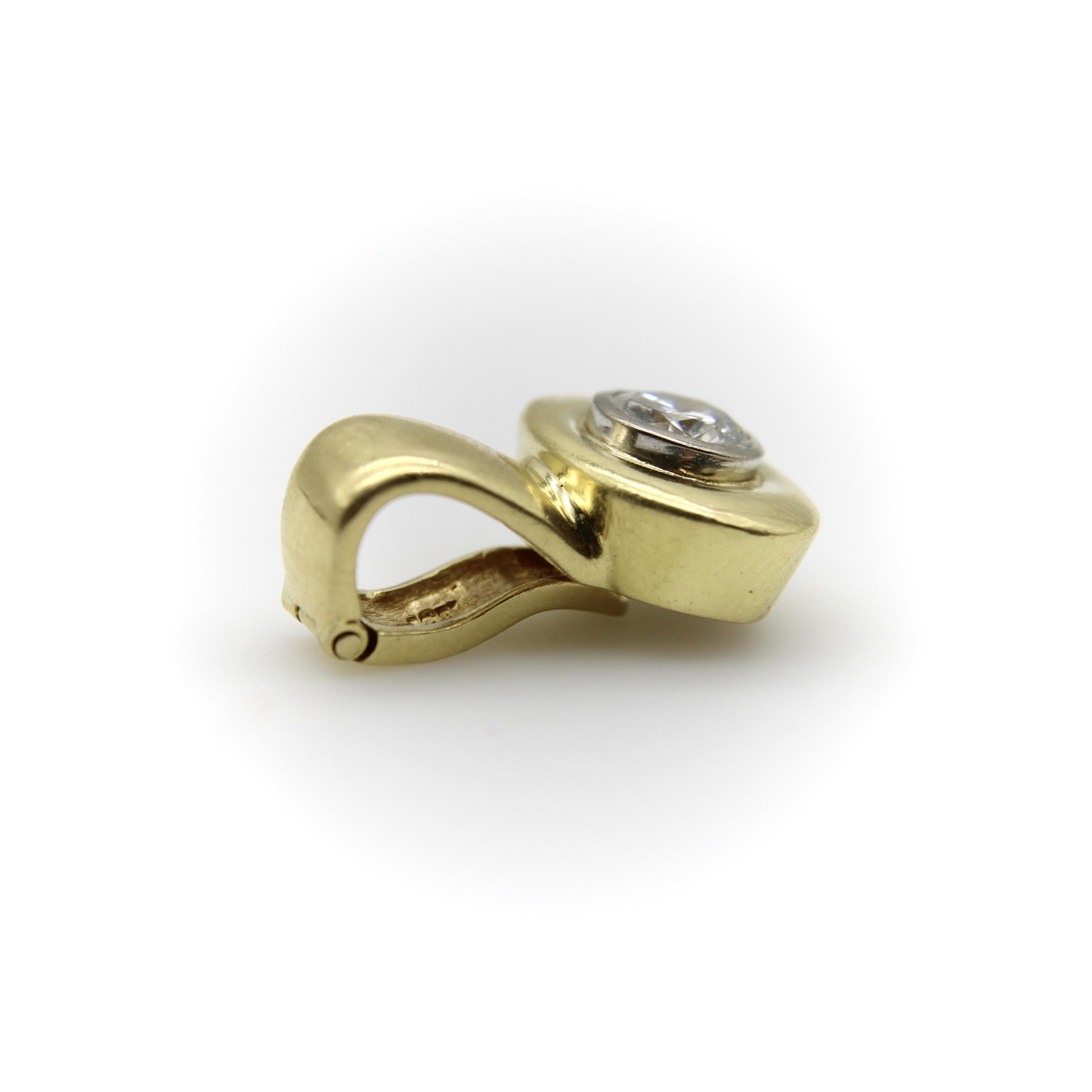 da uomo o donna Ciondolo in oro 18K anni '80 con diamante da 1 carato in vendita