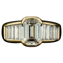 18K Gold 2 CT Natural Diamond Antique Art Deco Style Engagement Ring, Band Ring