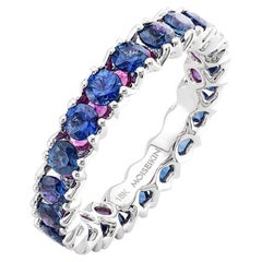 18K Gold 2.6 carat Blue Sapphire eternity Ring by MOISEIKIN