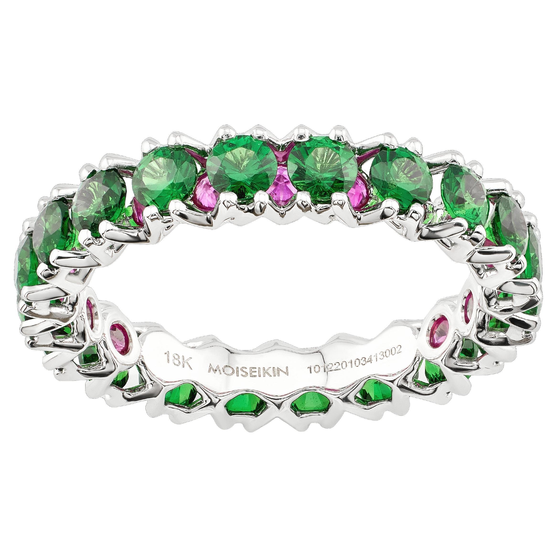 18K Gold 2.6 carat Tsavorite eternity Ring by MOISEIKIN