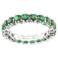 Bague d'éternité en or 18 carats de 2,6 carats de Tsavorite par MOISEIKIN
