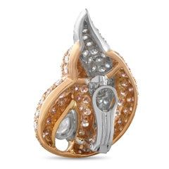 18K Gold 2.7 ct White Diamond & 4.20 ct Pink Diamond Shell Earrings MF35-012926