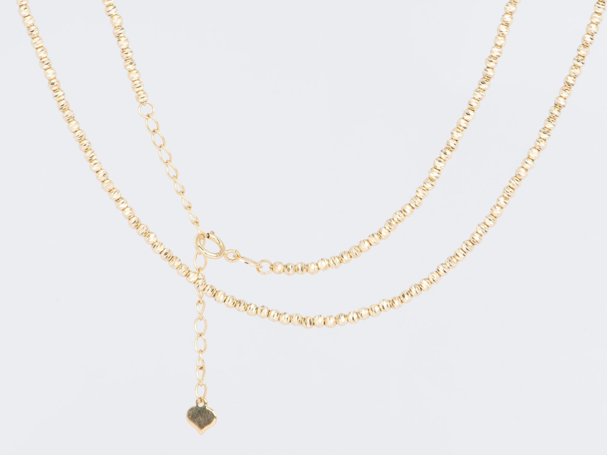 da uomo o donna Collana di perle scintillanti in oro 18K con taglio diamante da 2 mm 5g+ R4548 in vendita