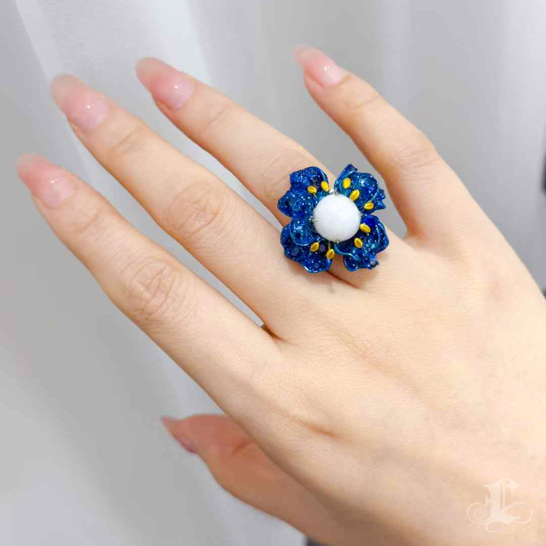 Convertible 3-in-1 Quahog Pearl Jewelry with 18K Gold 3.59ct Sapphire 6