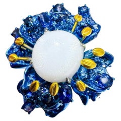 Convertible 3-in-1 Quahog Pearl Jewelry with 18K Gold 3.59ct Sapphire