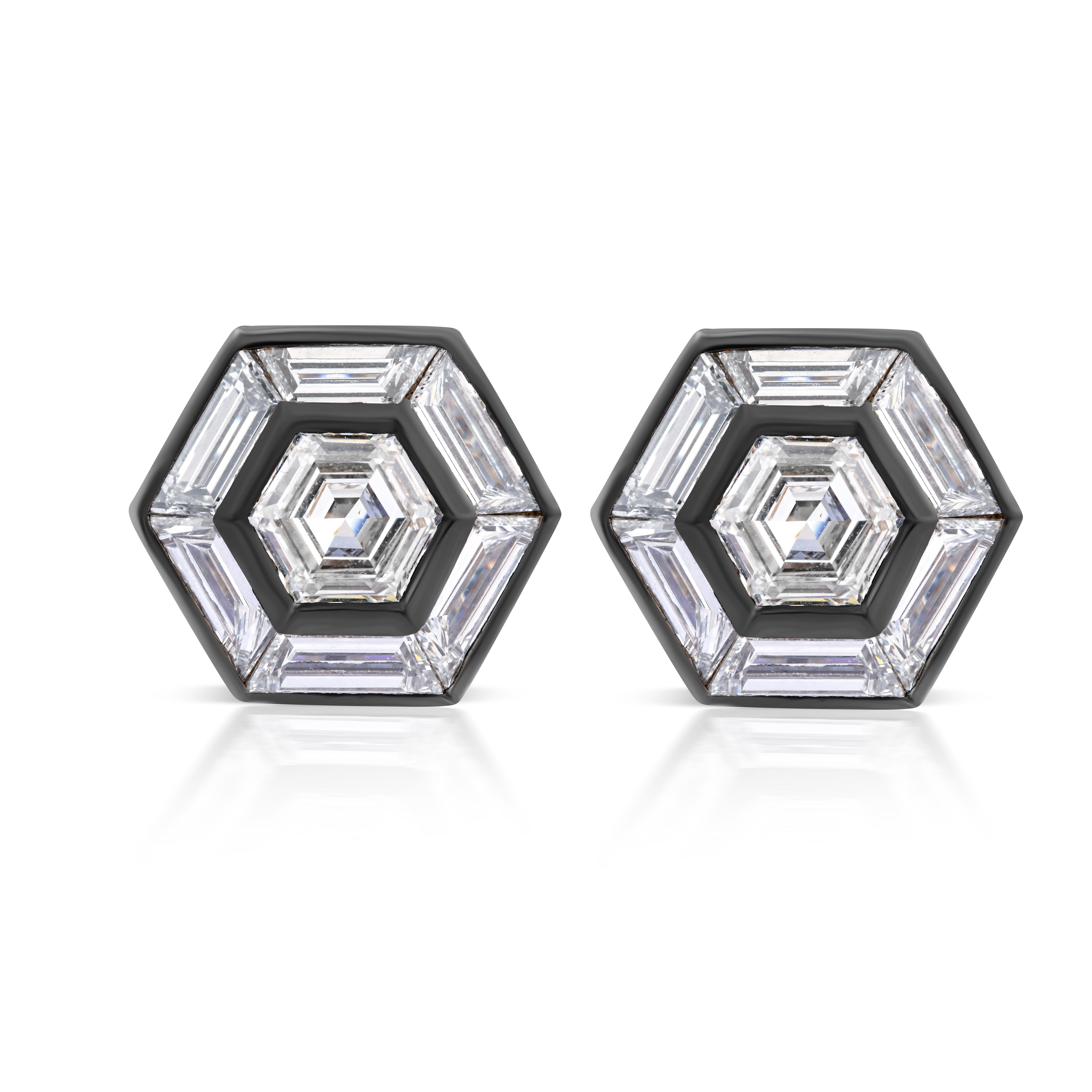 swarovski hexagon earrings