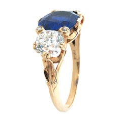 18K Gold 3.87ct Burma no-heat Sapphire Diamond Ring, AGL