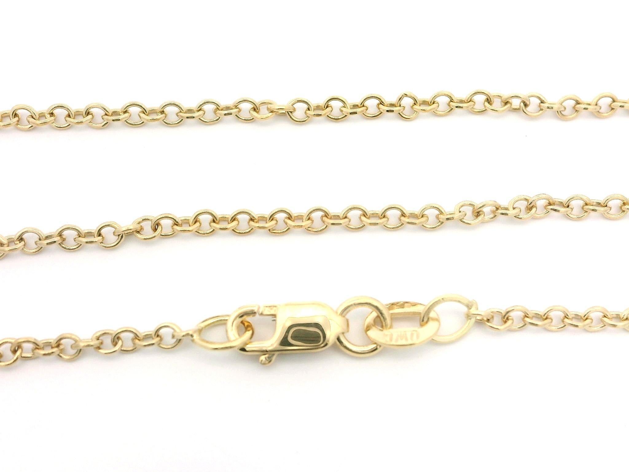 --Stone(s):--
(1) Natural Genuine Diamonds - Round Brilliant Cut - Bezel Set - G Color - VS2 Clarity - 0.40ctw (approx.)

Material: Solid 18k Yellow Gold
Weight: 5 Grams
Chain Type: 18