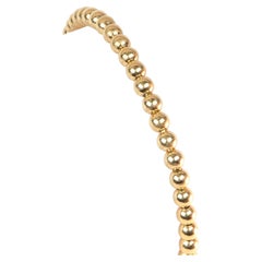 Pulsera elástica con cuentas de oro de 18 quilates de 4 mm, 7", 6,58 g, R2117