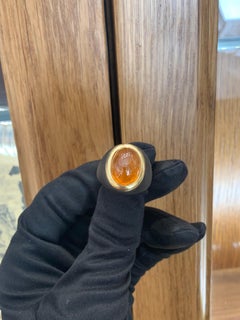 18k Gold 5.0 Carat Amber Statement Ring