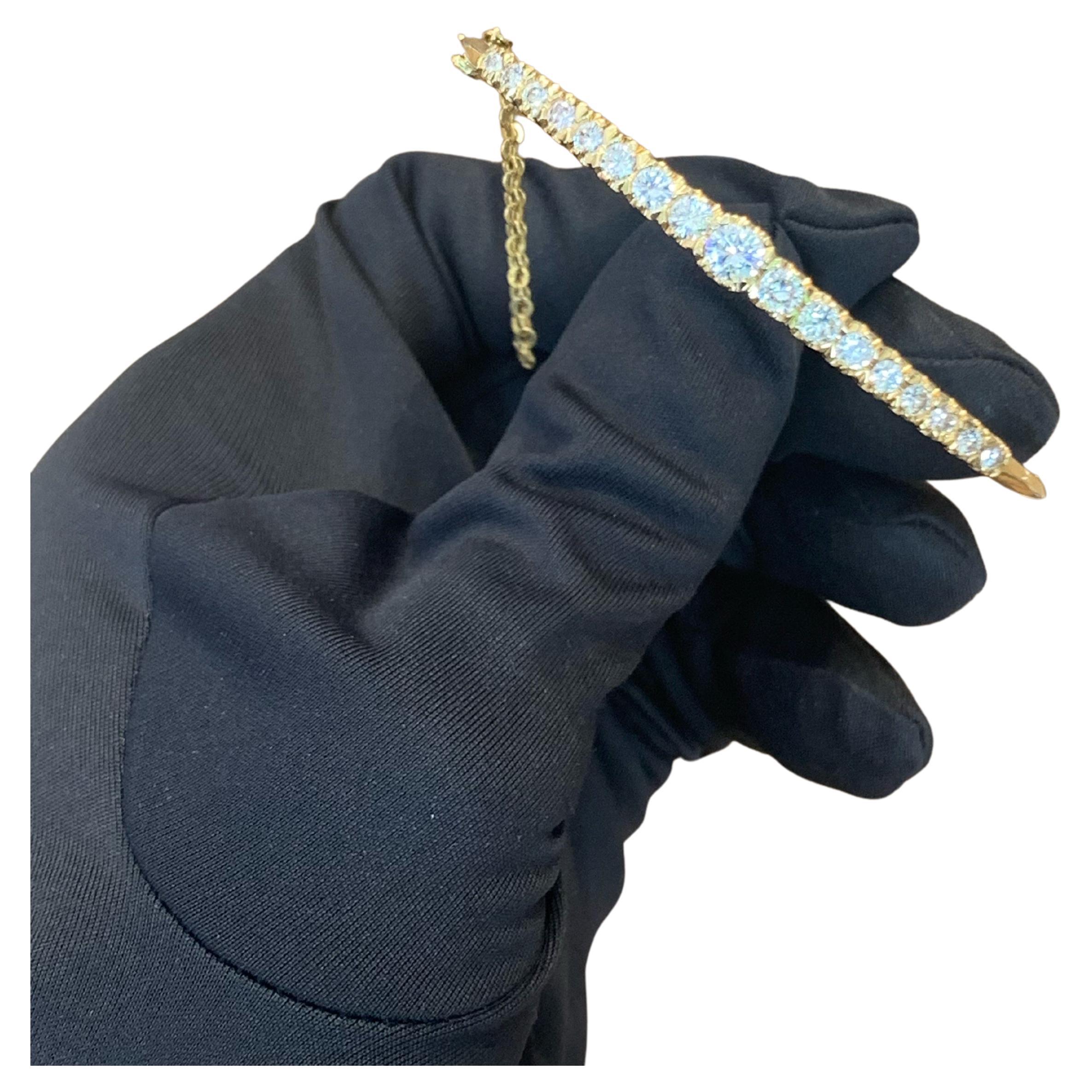 Bracelet jonc en or 18 carats avec diamants de 5,0 carats