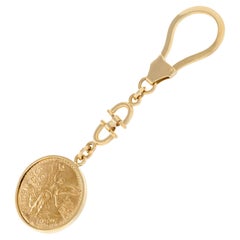 Vintage 18k gold 50 Pesos Mexican Coin Keychain