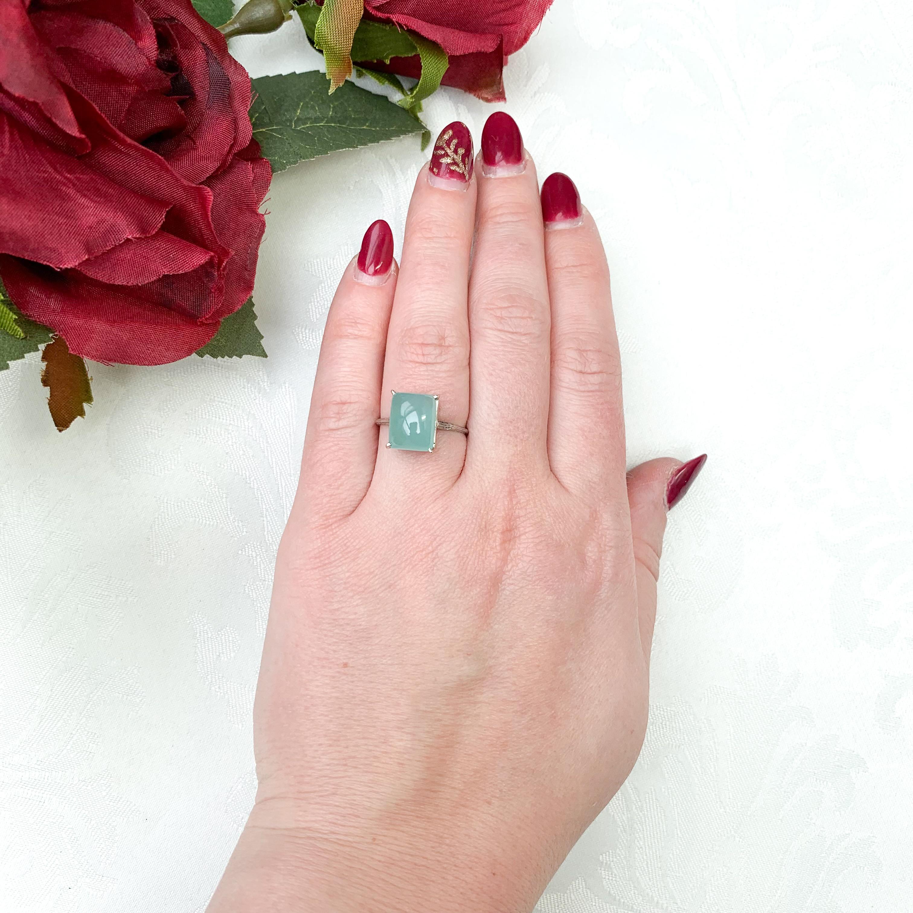 18K Gold 5.73 carat Aquaprase Ring Size 7.5 For Sale 2