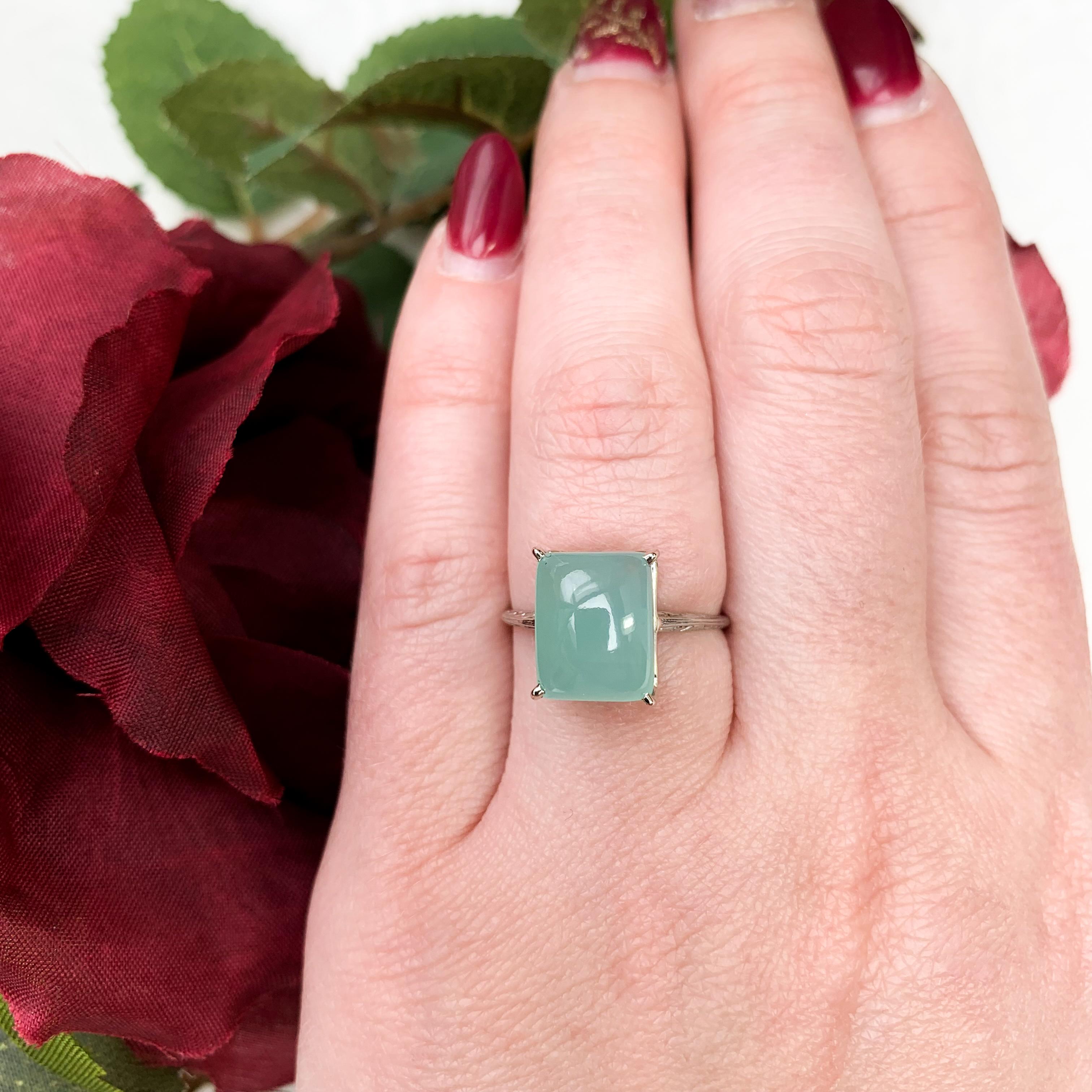 18K Gold 5.73 carat Aquaprase Ring Size 7.5 For Sale 3