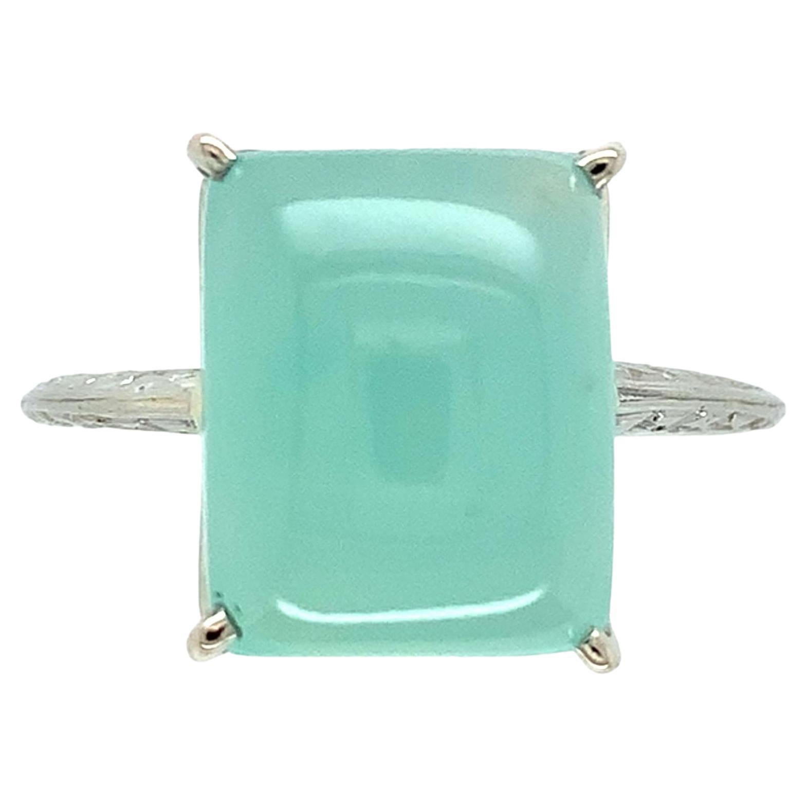 18K Gold 5.73 carat Aquaprase Ring Size 7.5