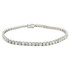 18K Gold 7 Carat Round Cut Diamond Tennis Bracelet Box Style