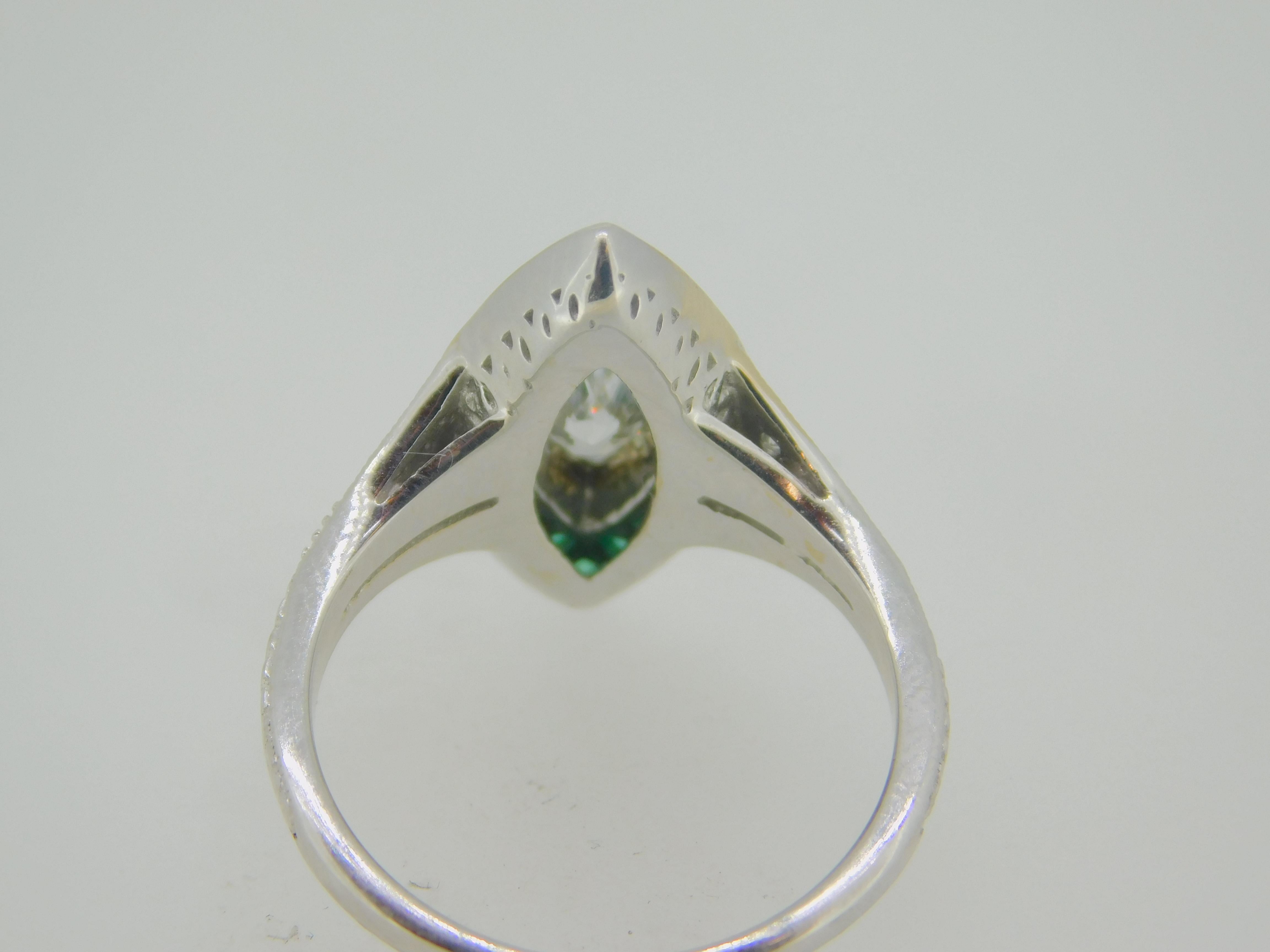 18k Gold .70ct Genuine Natural Diamond Ring with 1.5ct Emerald Halo '#J4110' In Excellent Condition For Sale In Big Bend, WI