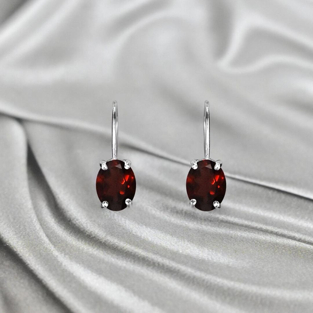 Women's or Men's 18K Gold Oval Shaped Gemstone 9x7 mm Earrings Dangle Earrings Gemstone Options For Sale